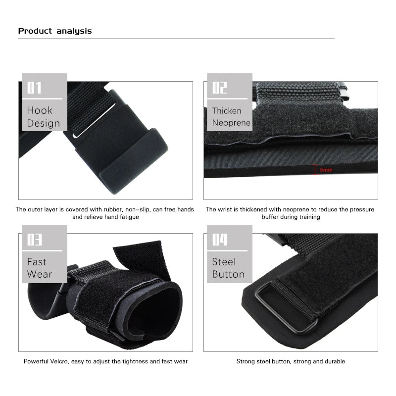 ProGrip Heavy-Duty Lifting Hooks with Wrist Support